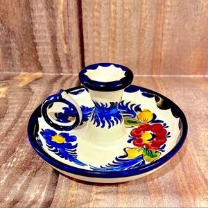 Majolica Faireal Alcobaca Chamber Stick Candle Holder